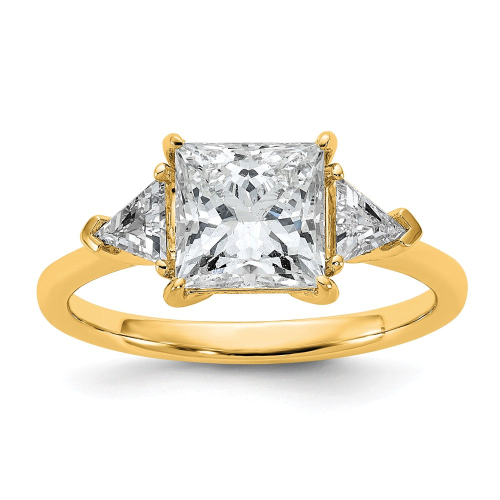 14k 1/2ct Lab Grown Diamond VS/SI+ G+ Trillion/2ct Princess Semi Eng Ring