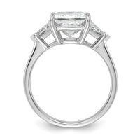 14kw 3 1/8ct Cert Lab Grown Diamond VS+ F+ Princess/Trillion Comp Eng Ring