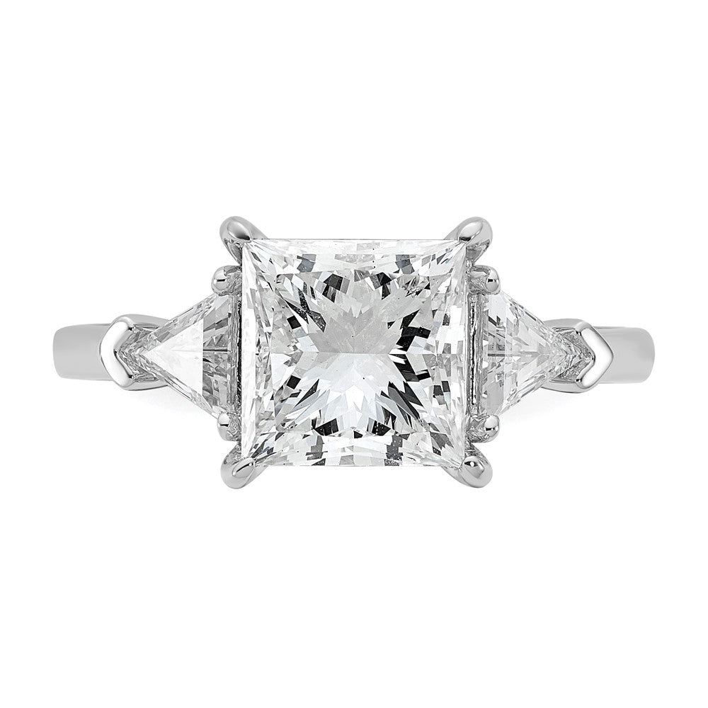 14kw 3 1/8ct Cert Lab Grown Dia VS/SI+ G+ Princess/Trillion Comp Eng Ring