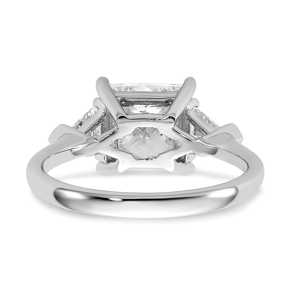 14kw 3 1/8ct Cert Lab Grown Diamond VS+ F+ Princess/Trillion Comp Eng Ring