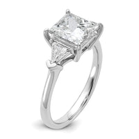 14kw 3 1/8ct Cert Lab Grown Diamond VS+ F+ Princess/Trillion Comp Eng Ring