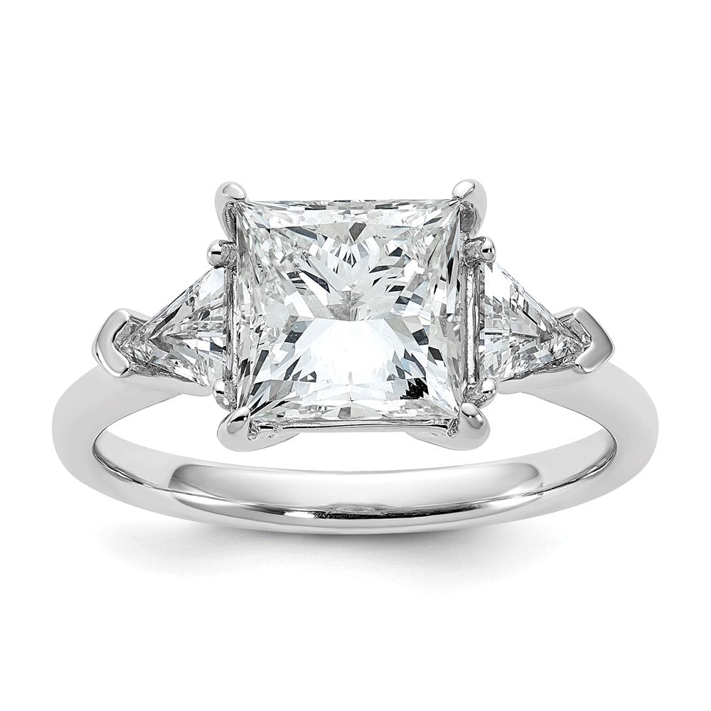 14kw 3 1/8ct Cert Lab Grown Dia VS/SI+ G+ Princess/Trillion Comp Eng Ring