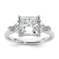 14kw 3 1/8ct Cert Lab Grown Diamond VS+ F+ Princess/Trillion Comp Eng Ring