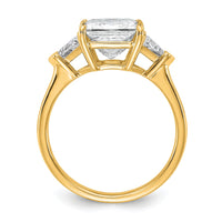 14k 3 1/8ct Cert Lab Grown Dia VS/SI+ G+ Princess/Trillion Comp Eng Ring