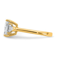 14k 3 1/8ct Cert Lab Grown Dia VS/SI+ G+ Princess/Trillion Comp Eng Ring