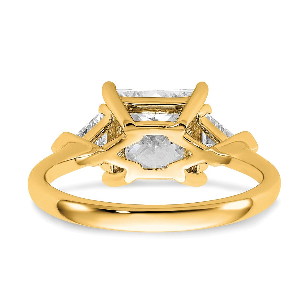14k 3 1/8ct Cert Lab Grown Dia VS/SI+ G+ Princess/Trillion Comp Eng Ring
