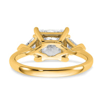 14k 3 1/8ct Cert Lab Grown Dia VS/SI+ G+ Princess/Trillion Comp Eng Ring