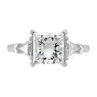 14kw 5/8ct Lab Grown Diamond VS+ F+ Trillion/2 1/2ct Princess Semi Eng Ring