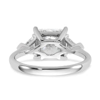 14kw 5/8ct Lab Grown Diamond VS+ F+ Trillion/2 1/2ct Princess Semi Eng Ring