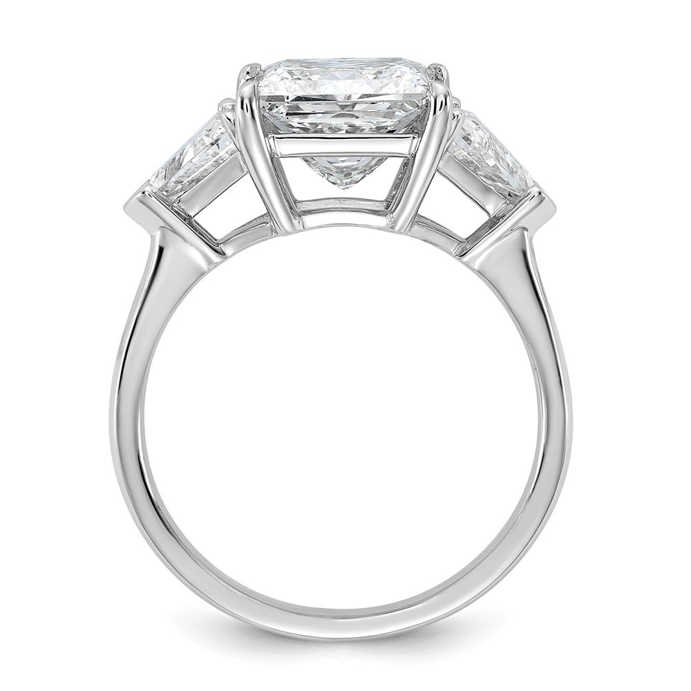 14kw 4 1/8ct Cert Lab Grown Diamond VS+ F+ Princess/Trillion Comp Eng Ring