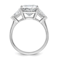 14kw 4 1/8ct Cert Lab Grown Diamond VS+ F+ Princess/Trillion Comp Eng Ring