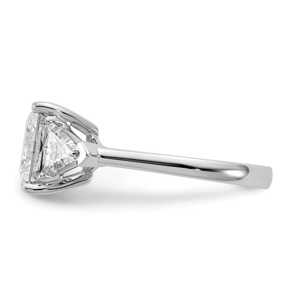 14kw 4 1/8ct Cert Lab Grown Diamond VS+ F+ Princess/Trillion Comp Eng Ring