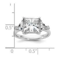 14kw 4 1/8ct Cert Lab Grown Diamond VS+ F+ Princess/Trillion Comp Eng Ring