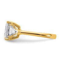 14k 4 1/8ct Cert Lab Grown Diamond VS+ F+ Princess/Trillion Comp Eng Ring