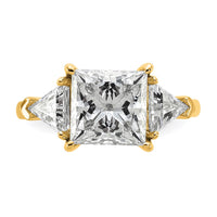 14k 4 1/8ct Cert Lab Grown Dia VS/SI+ G+ Princess/Trillion Comp Eng Ring