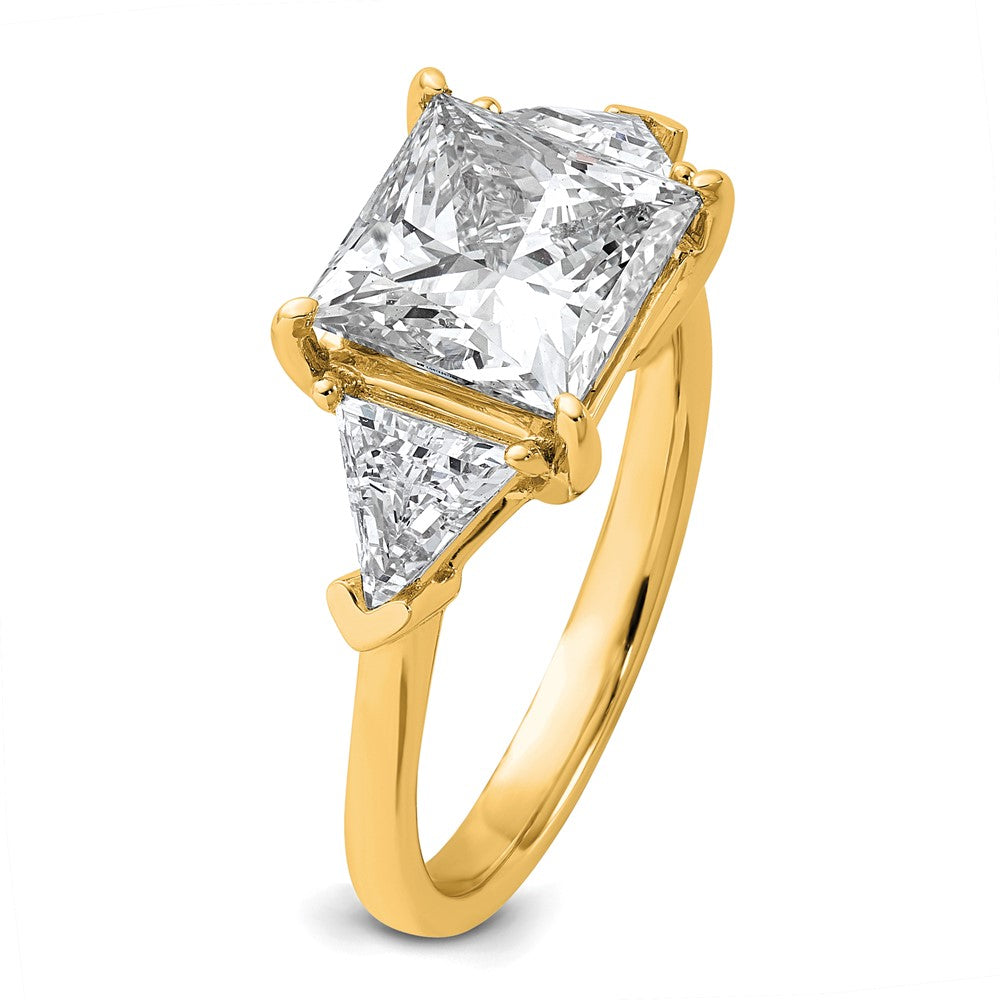14k 4 1/8ct Cert Lab Grown Dia VS/SI+ G+ Princess/Trillion Comp Eng Ring