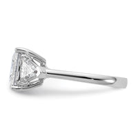 14kw 1 1/8ct Lab Grown Diamond VS+ F+ Trillion/3ct Princess Semi Eng Ring