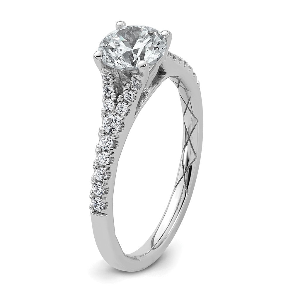 14kw 1 1/4ct Lab Grown Diamond VS+ F+ Round Complete Eng Ring