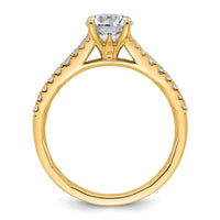 14k 1 1/4ct Lab Grown Diamond VS+ F+ Round Complete Eng Ring