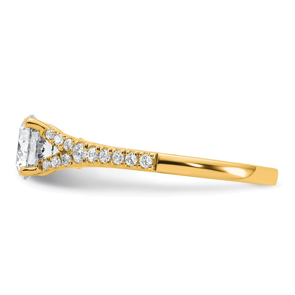 14k 1 1/4ct Lab Grown Diamond VS+ F+ Round Complete Eng Ring