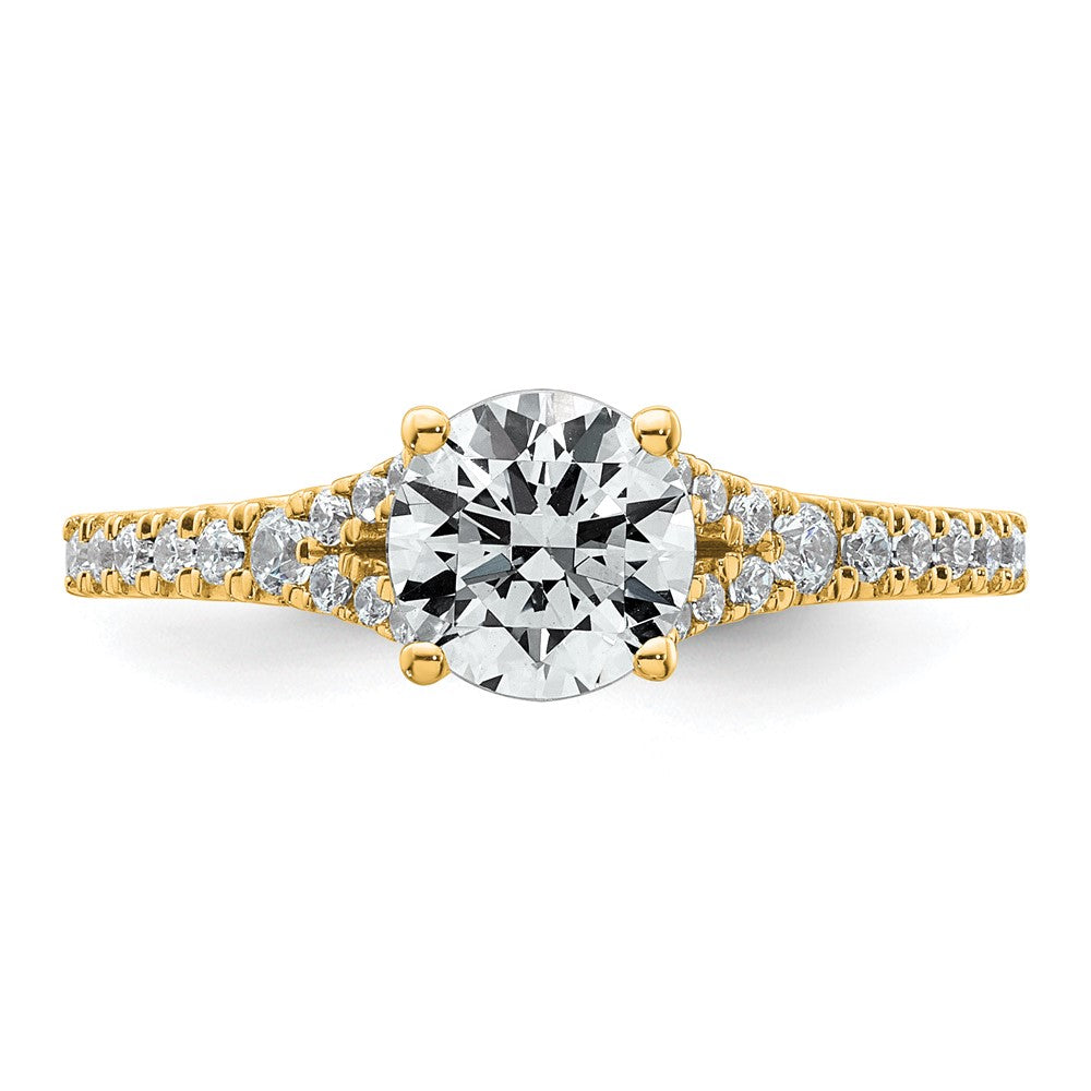 14k 1 1/4ct Lab Grown Diamond VS+ F+ Round Complete Eng Ring