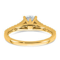 14k 1 1/4ct Lab Grown Diamond VS+ F+ Round Complete Eng Ring
