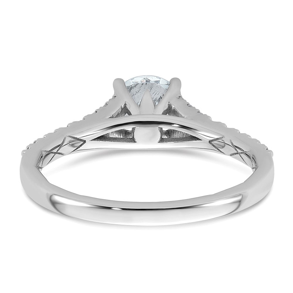 14kw 1 1/4ct Cert Lab Grown Diamond VS/SI+ G+ Round Complete Eng Ring