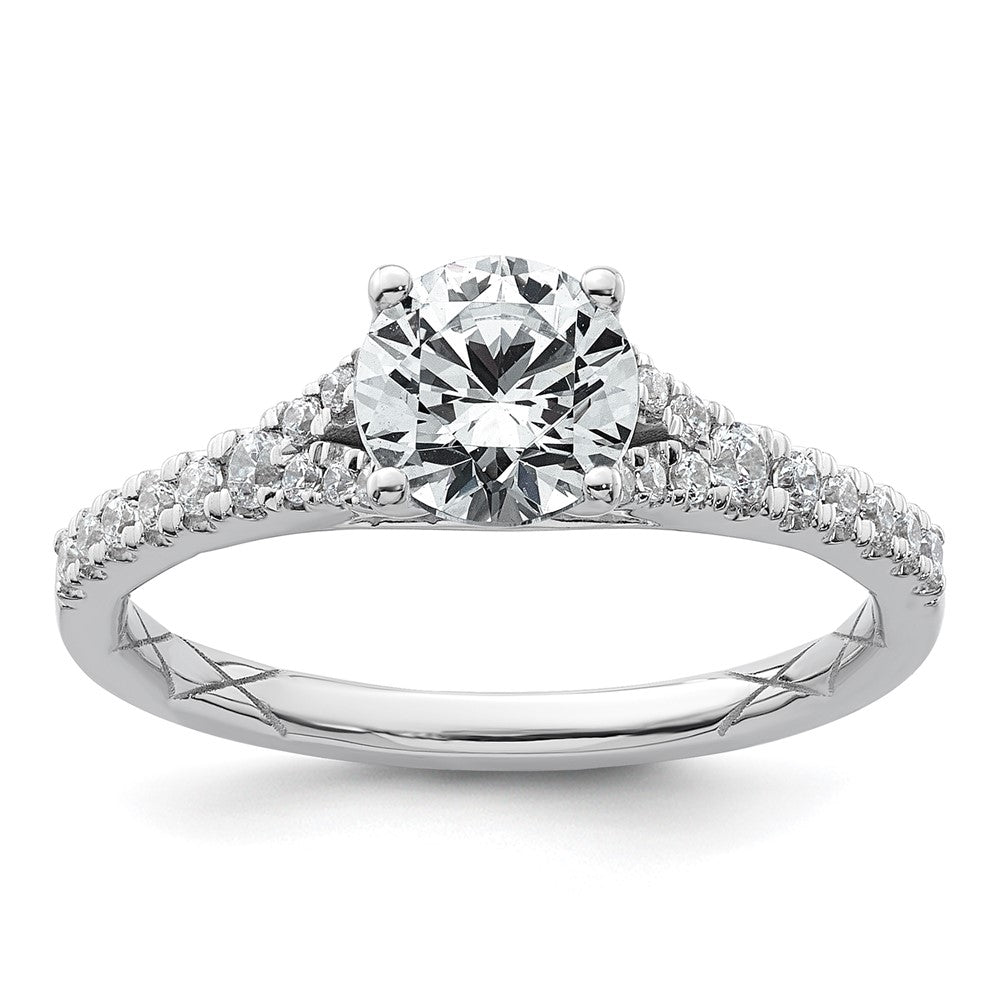 14kw 1 1/4ct Cert Lab Grown Diamond VS/SI+ G+ Round Complete Eng Ring