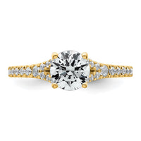 14k 1 1/4ct Certified Lab Grown Diamond VS/SI+ G+ Round Complete Eng Ring