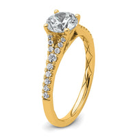 14k 1 1/4ct Certified Lab Grown Diamond VS/SI+ G+ Round Complete Eng Ring