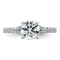 14kw 1 3/4ct Certified Lab Grown Diamond VS+ F+ Round Complete Eng Ring