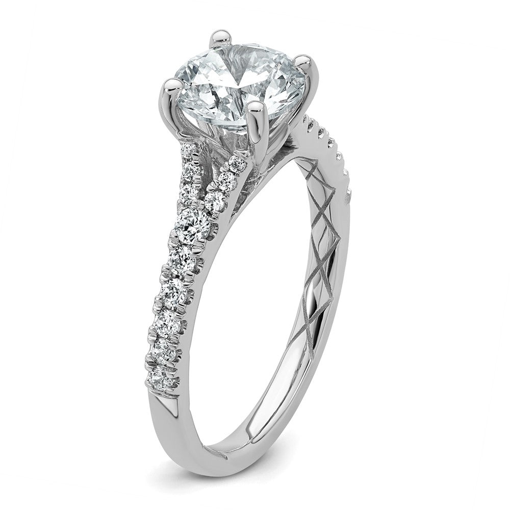 14kw 1 3/4ct Certified Lab Grown Diamond VS+ F+ Round Complete Eng Ring