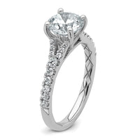 14kw 1 3/4ct Lab Grown Diamond VS+ F+ Round Complete Eng Ring