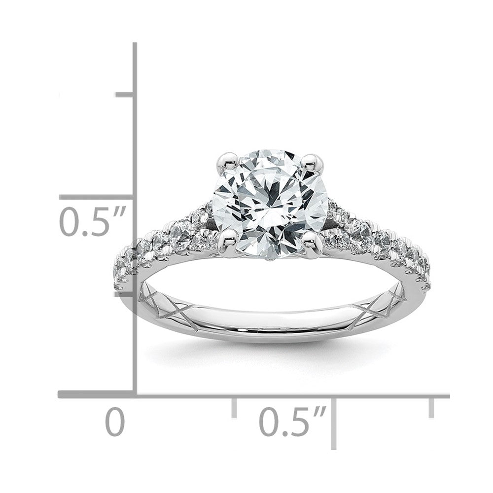 14kw 1 3/4ct Certified Lab Grown Diamond VS+ F+ Round Complete Eng Ring