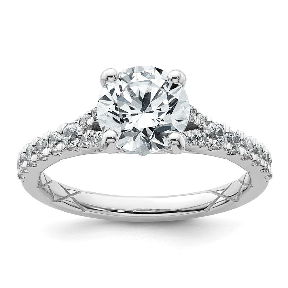 14kw 1 3/4ct Lab Grown Diamond VS+ F+ Round Complete Eng Ring