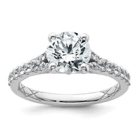 14kw 1 3/4ct Lab Grown Diamond VS+ F+ Round Complete Eng Ring