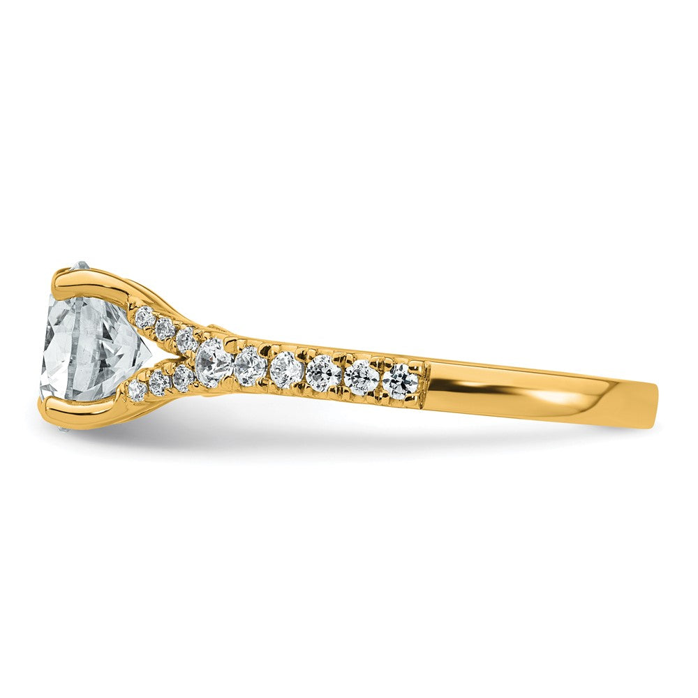 14k 1 3/4ct Lab Grown Diamond VS+ F+ Round Complete Eng Ring