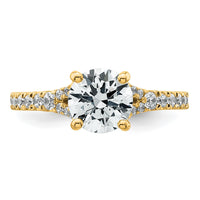 14k 1 3/4ct Lab Grown Diamond VS/SI+ G+ Round Complete Eng Ring