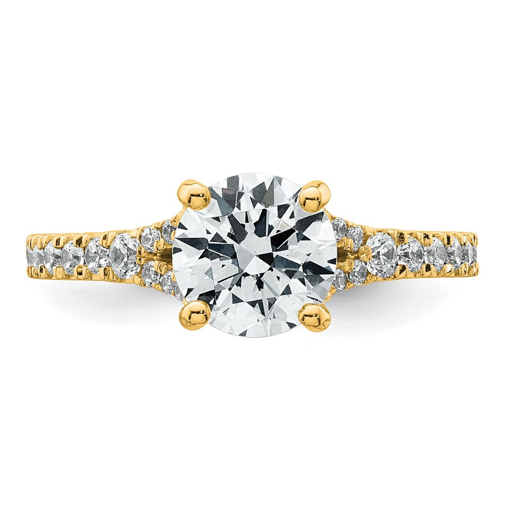 14k 1 3/4ct Lab Grown Diamond VS+ F+ Round Complete Eng Ring