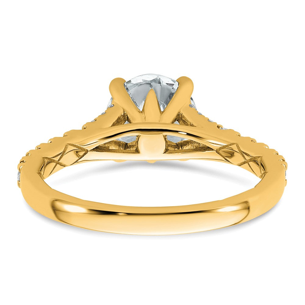 14k 1 3/4ct Lab Grown Diamond VS+ F+ Round Complete Eng Ring