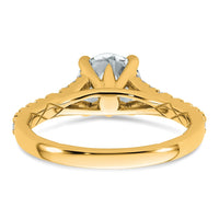 14k 1 3/4ct Lab Grown Diamond VS+ F+ Round Complete Eng Ring