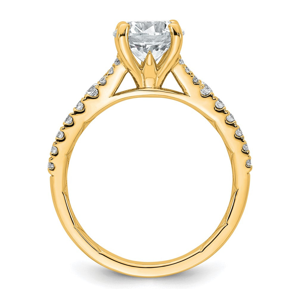 14k 1 3/4ct Certified Lab Grown Diamond VS+ F+ Round Complete Eng Ring