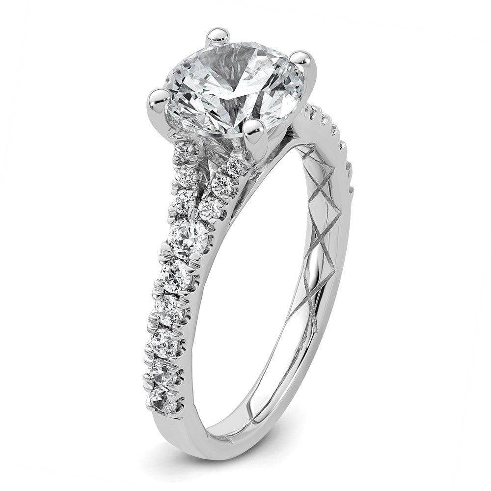 14kw 2 1/2ct Lab Grown Diamond VS/SI+ G+ Round Complete Eng Ring