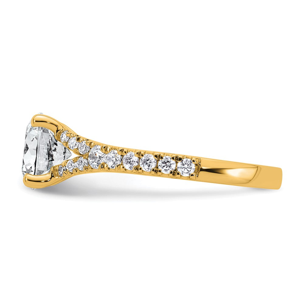 14k 2 1/2ct Lab Grown Diamond VS/SI+ G+ Round Complete Eng Ring