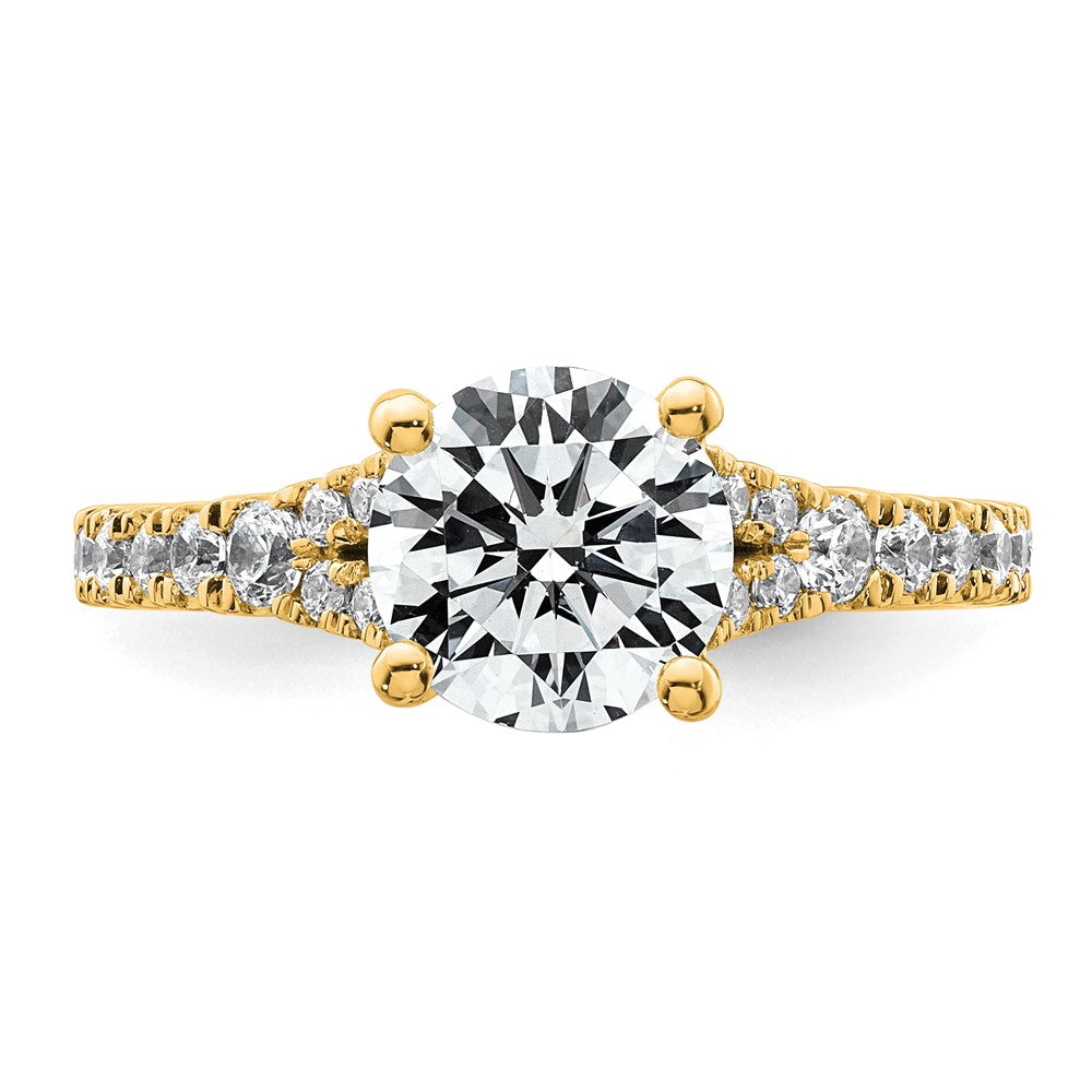 14k 2 1/2ct Lab Grown Diamond VS/SI+ G+ Round Complete Eng Ring