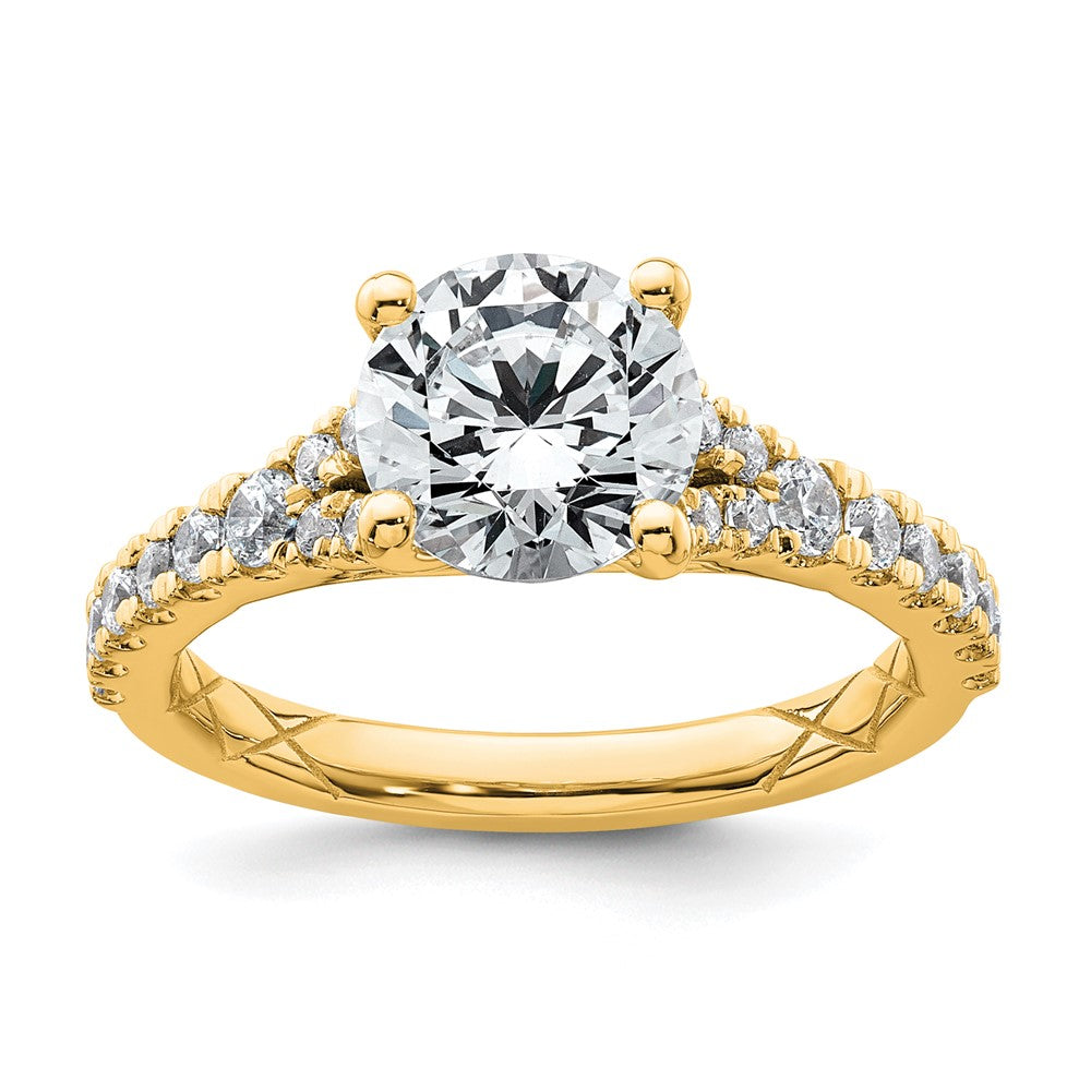 14k 2 1/2ct Lab Grown Diamond VS/SI+ G+ Round Complete Eng Ring