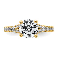 14k 2 1/2ct Certified Lab Grown Diamond VS/SI+ G+ Round Complete Eng Ring