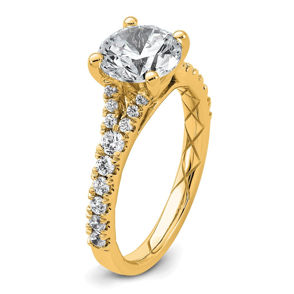 14k 2 1/2ct Certified Lab Grown Diamond VS/SI+ G+ Round Complete Eng Ring