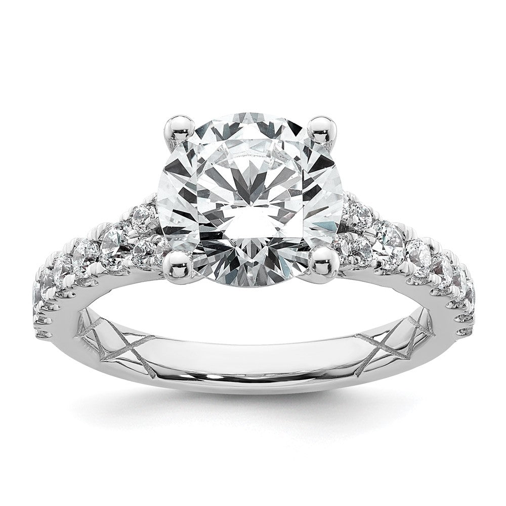14kw 3ct Lab Grown Diamond VS+ F+ Round Complete Eng Ring