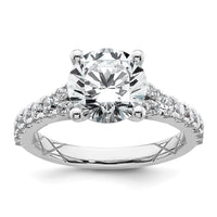 14kw 3ct Certified Lab Grown Diamond VS/SI+ G+ Round Complete Eng Ring